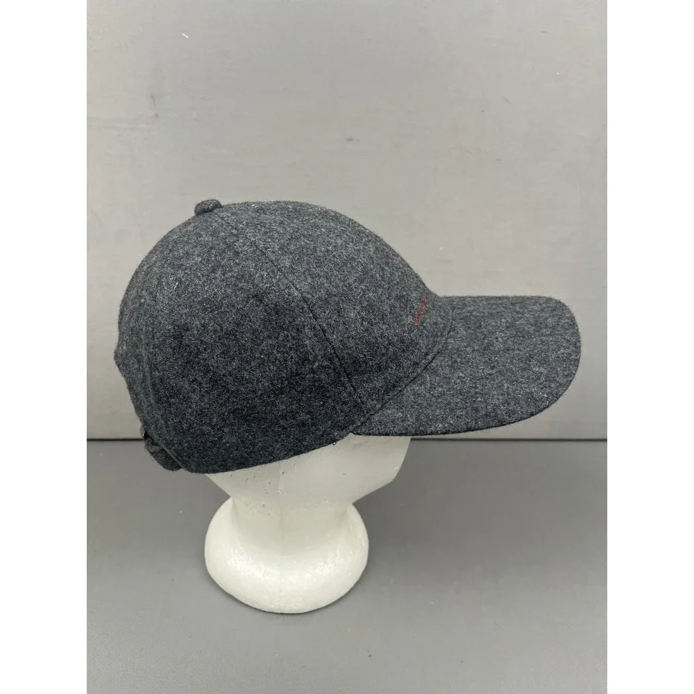 Perry Ellis Portfolio Baseball Cap Gray Wool Blend Adjustable Embroidered Logo
